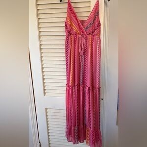 Pink Multi-Striped Maxi Dress